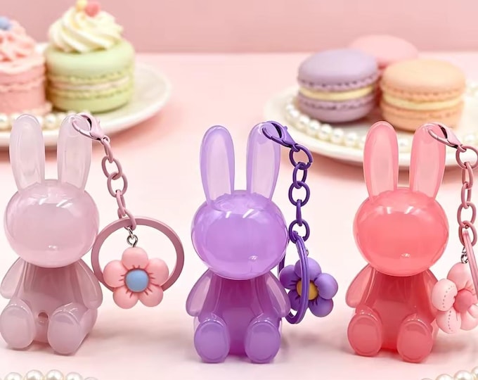 Rabbit Keychain Lipstick | Matte & Metallic Liquid Lip Products | Kawaii Anime Inspired Makeup Accessory