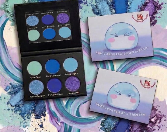 Reincarnated as a Slime Inspired Rimuru Eyeshadow Palette – Anime Makeup Palette, 6 Pan Matte & Shimmer