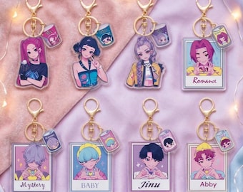 Llavero acrílico de Demon Hunter de Kpop / Charm para bolso ITA / Accesorio coleccionable inspirado en el anime