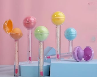 Duo de baumes à lèvres brillants Lollipop – Les soins essentiels des lèvres Kawaii Candy