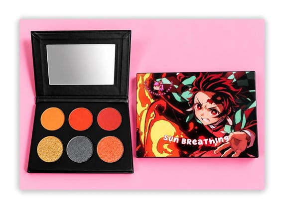 Tanjiro Sun Breathing Eyeshadow Palette | Anime Cosplay Makeup (6-Pan) | Demon Slayer Inspired