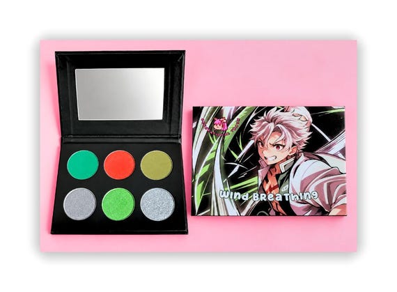 Sanemi Wind Breathing Eyeshadow Palette | Anime Cosplay Makeup (6-Pan) | Demon Slayer Inspired