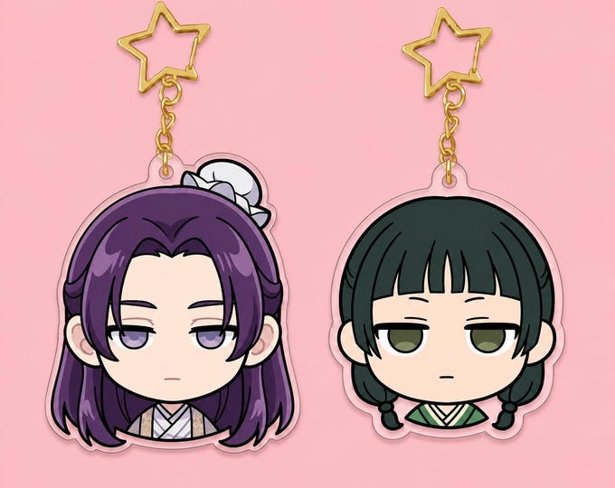 Apothecary Diaries Inspired Acrylic Keychain | Maomao Inspired Charm | Jinshi Inspired Keychain | Chibi Anime Keychain