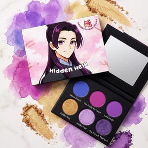 Paleta de sombras de ojos Jinshi inspirada en Apothecary Diaries – Maquillaje de anime Hidden Heir, 6 tonos mate y brillantes