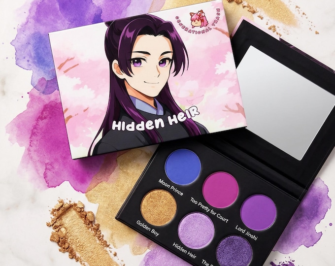 Apothecary Diaries Inspired Jinshi Eyeshadow Palette – Hidden Heir Anime Makeup, 6 Pan Matte & Shimmer