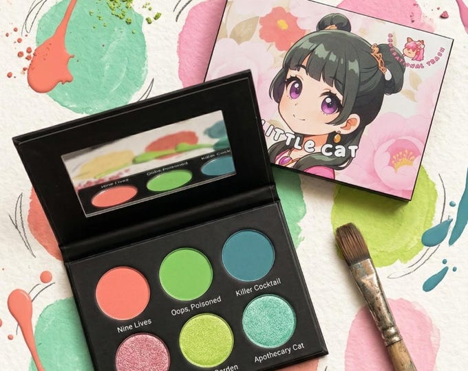 Apothecary Diaries Inspired Maomao Eyeshadow Palette – Little Cat Anime Makeup, 6 Pan Palette