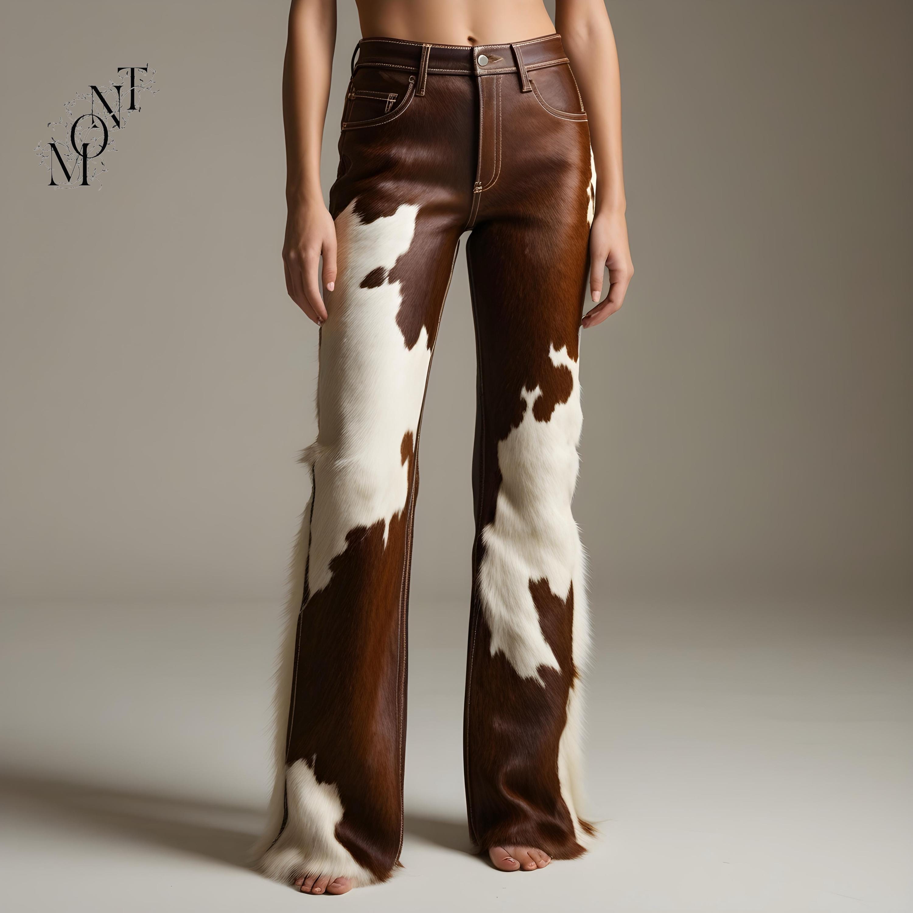 The Rodeo Wide Leg Jean Cow Hide