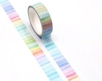 CADANIA Ruban Washi 1 Pièce Rainbow Washi Tape Fournitures Scolaires Papeterie Ruban Bureau Papeterie 15mm