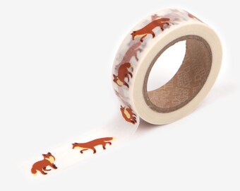 50 Winter fox Washi tape -fox stickers-craft supplies-card making- scrapbooking-planner stickers- erin condren-Love My Tapes-Dailylike