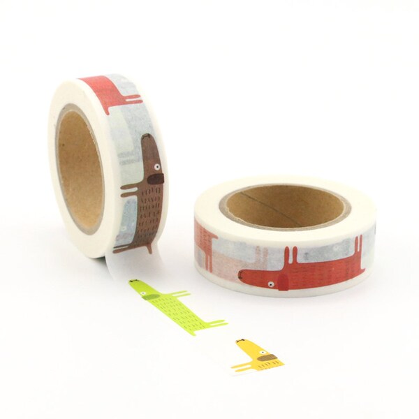 Perros ilustrados Washi Cinta - Suministros de Artesanía - Scrapbooking - Pegatinas del planificador - Erin Condren - Bujo Planner - Diario Bíblico