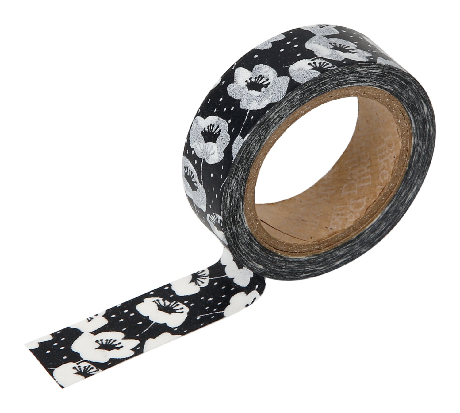 07 anemone Washi tape -black floral washi-craft supplies-card making-…