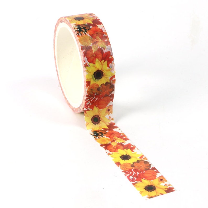 Sunflower Washi Tape Craft Supplies Scrapbooking Planner Etsy