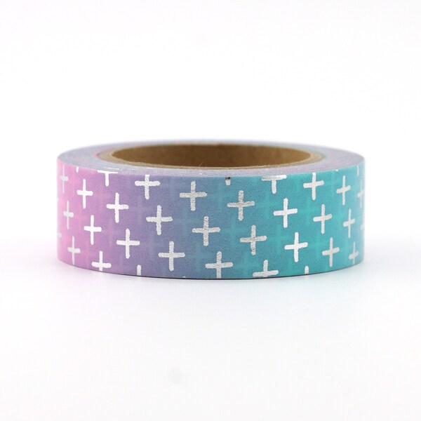 Cinta de lámina de ombre de la cruz de plata - suministros de artesanía - Scrapbooking - pegatinas del planificador - Erin Condren - Planificador de Bujo - Diario bíblico