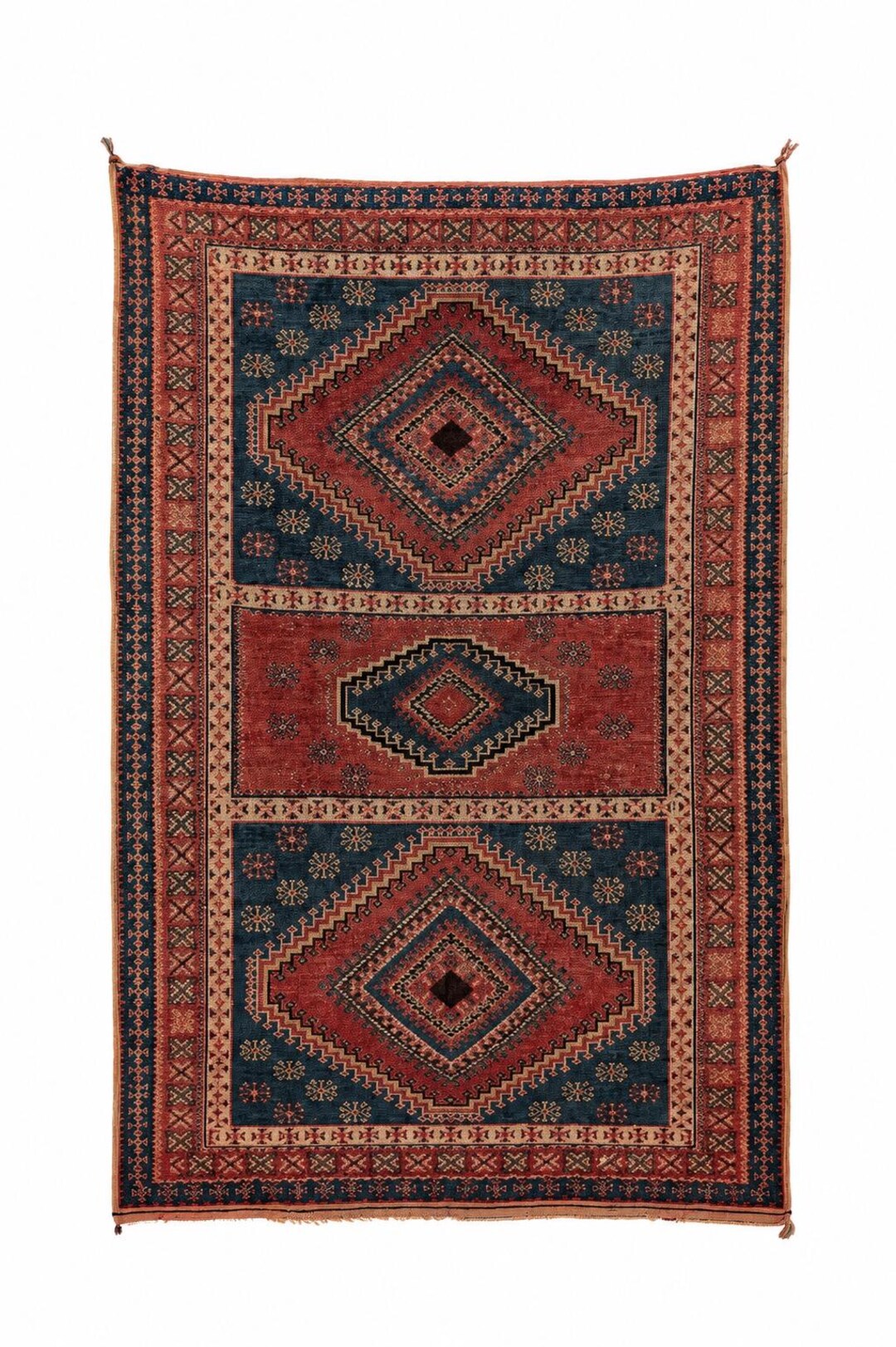 Vintage Handmade Moroccan Berber Rug – 255x164 Cm Wool Carpet ...