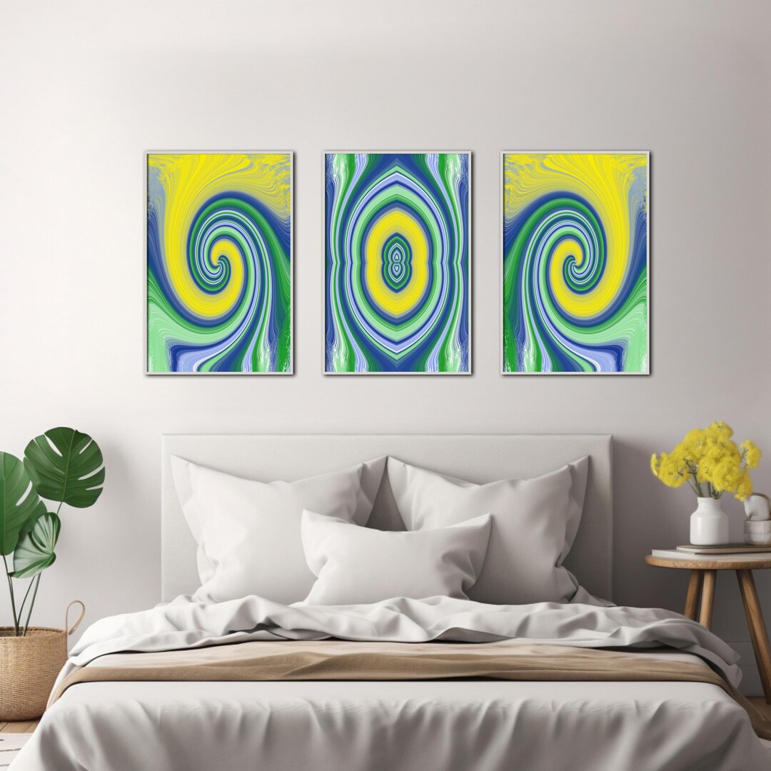 Photo inspiration: Visual Reference: Spirals Of Color Abstract Swirl Art In Green Yellow Blue