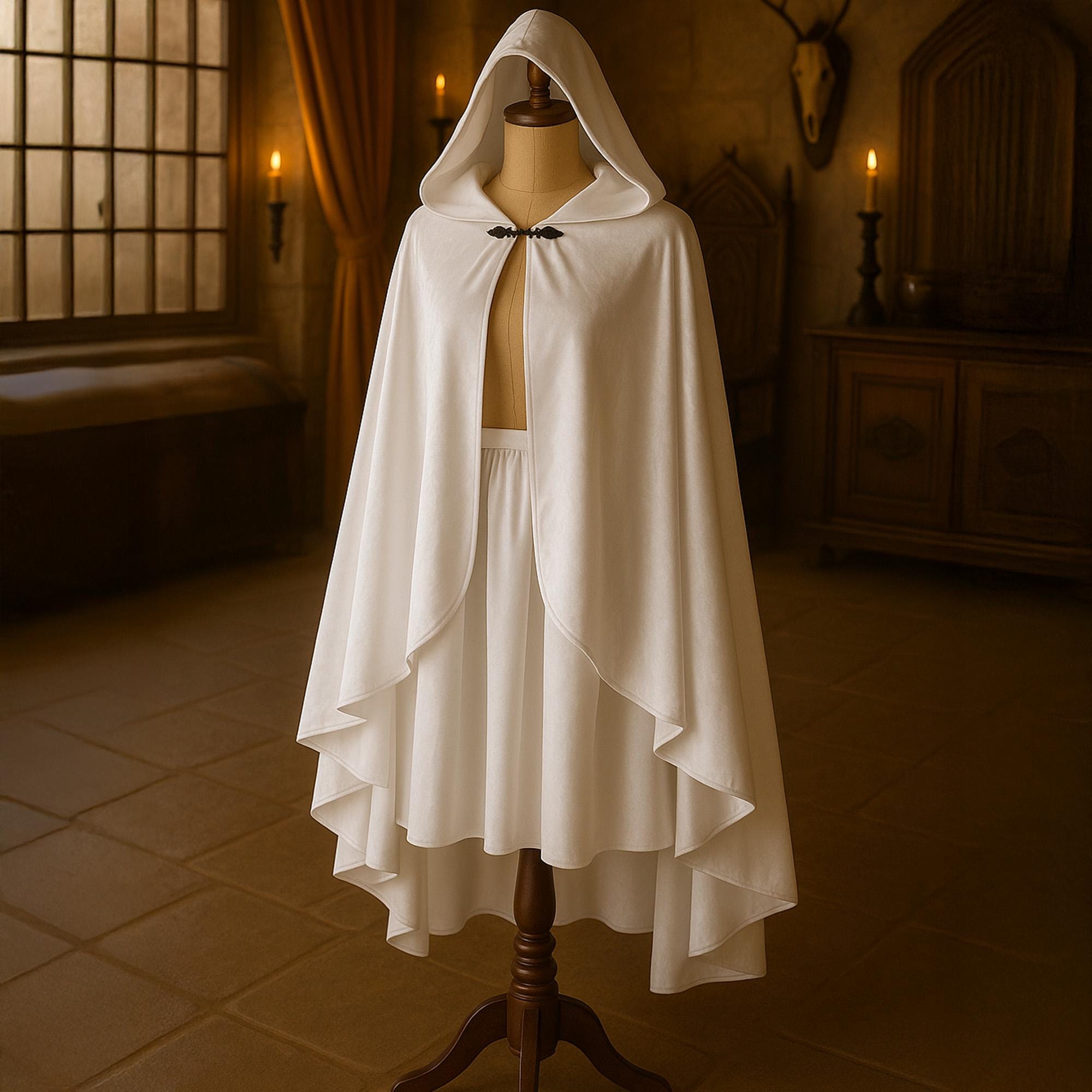 Middeleeuwse Mantel Renaissance Kostuum Sjaal Cowl Hood Hals