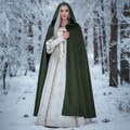 Fantasy Hooded Cloak Medieval Renaissance Cape Long Gothic Witch Vampire Costume Cloak Halloween Festival Cosplay for Adults Men and Women