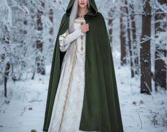 Fantasy Hooded Cloak Medieval Renaissance Cape Long Gothic Witch Vampire Costume Cloak Halloween Festival Cosplay for Adults Men and Women