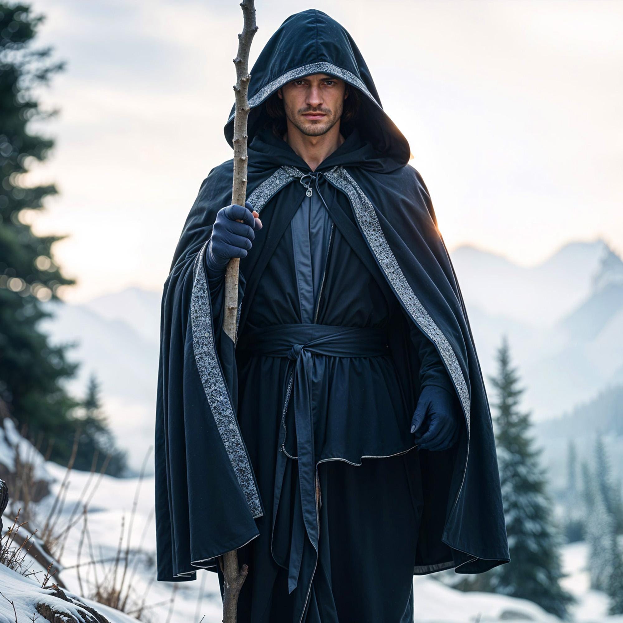 Renaissance Hooded Cloak for Adult Medieval Costume Hooded Cape Gothic Hooded Cloak Fair Witch Cloak Festival Costume Halloween Men Women
