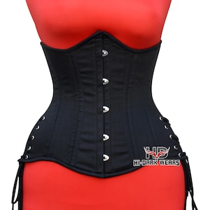 Handmade Cotton Corset | Double Steel Boned | Women&#39;s Underbust Shaper | Waist Training