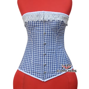 blue beach cover up dress Elwira Tartan Corset