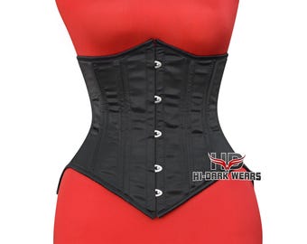 Corset Métallique Arbre Daisy Corsets Corset Cincher En Satin Noir Avec Double Baleines En Acier Pour Femme Avec Lacets Corset Baleine Rigide