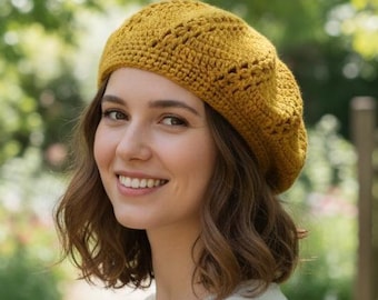 Crochet Granny Square Beret Pattern | Boho Beret | Beginner Friendly (PDF Download)
