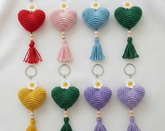 Crochet Heart Keychain Pattern PDF, Mini Amigurumi Heart, Bag Charm Keyring, Easy Beginner Crochet, Valentine Gift Instant Download