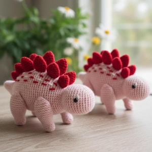 Heart Stegosaurus Crochet Pattern, Valentine Amigurumi (PDF Download)