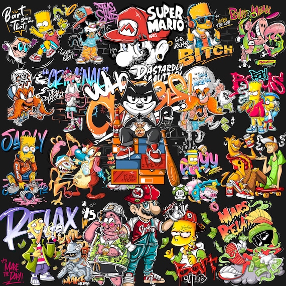 Streetwear T-Shirt Designs Bundle: Urban, Floral, Biker (PNG Download)