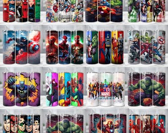 Superhero Tumbler Wrap Bundle: Game & Movie Characters (Digital Download)