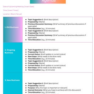 Meeting Agenda Template