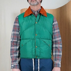 Vintage Reversible First Down Puffer Vest Big Logo Outwear