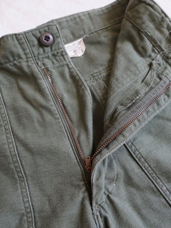 Vintage 60's Military Cut Off Army Green 1969 Uti… - image 8
