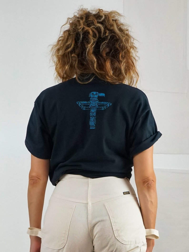 Vintage T-shirt met adelaar uit de jaren 90, Bliff Bonamie Canada Art afbeelding 4