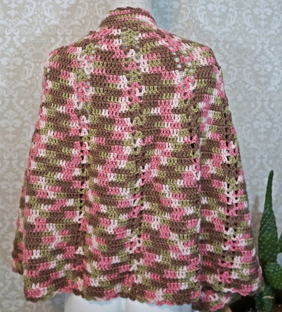 Vintage 60's Handmade Marled Crochet Handknit Coz… - image 4