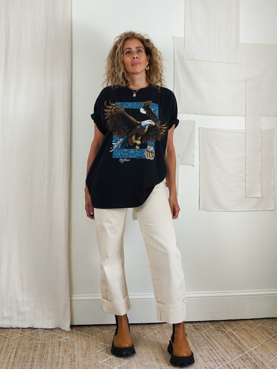 Vintage 90s Eagle Graphic Tee, Bliff Bonamie Canada Art