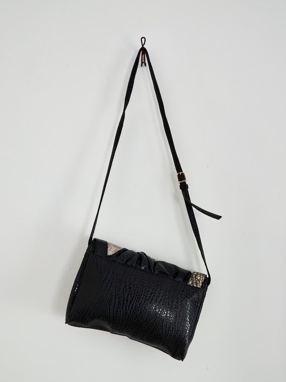 SamanthaKINGZ totebag crocodile × python Vintage 80's Wild Metallic Gold Snakeskin Patchwork Bronze
