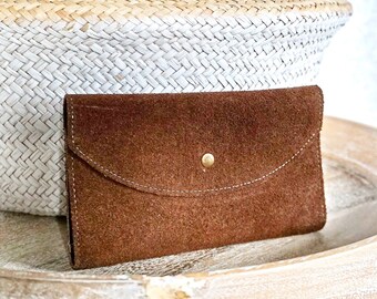 brown suede wallet
