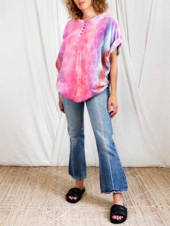 Vintage 80's Dreamy Pastel Sunset Slouchy Unique T