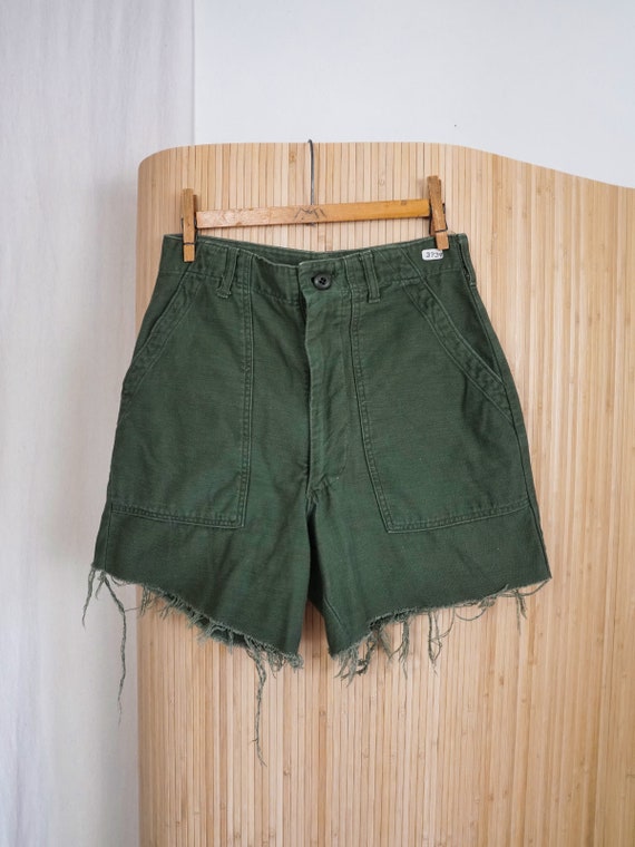 Vintage 60's Military Cut Off Army Green 1969 Uti… - image 5
