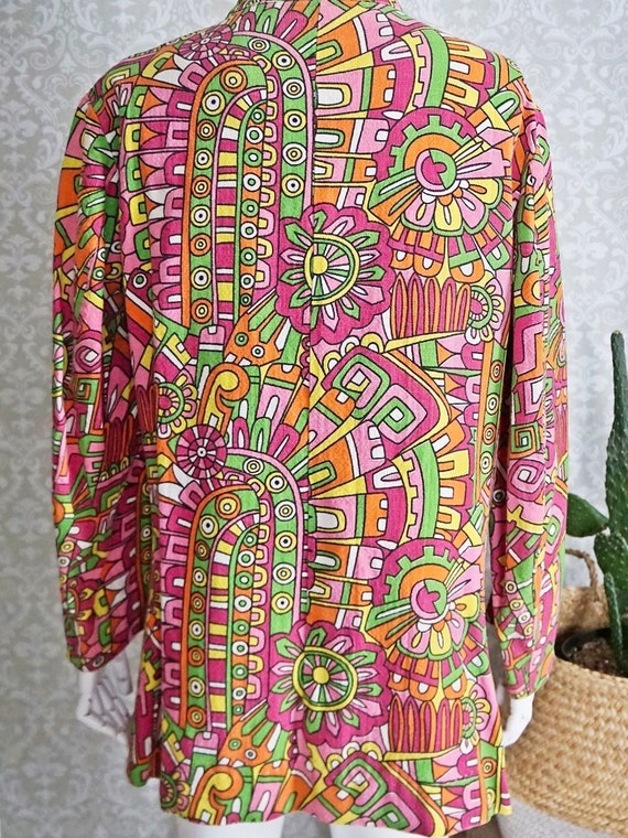 Vintage 60's Whimsical Handmade Cotton Colorful A… - image 6