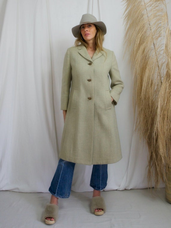 Neutral wool coat sale