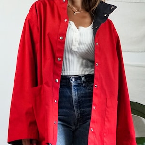 Vintage Angelica Red Cropped Workwear Jacket Canvas 100