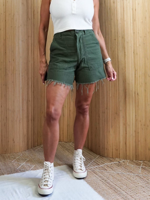 Vintage 60's Military Cut Off Army Green 1969 Uti… - image 4