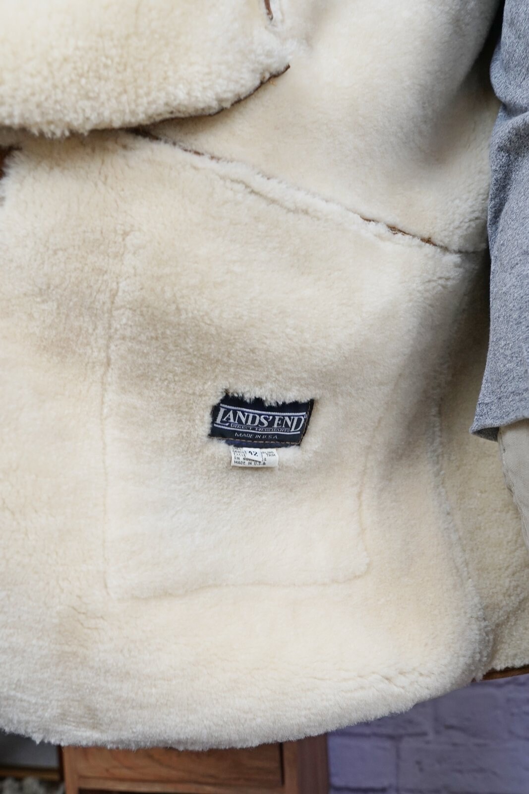 Lands end hotsell shearling coat