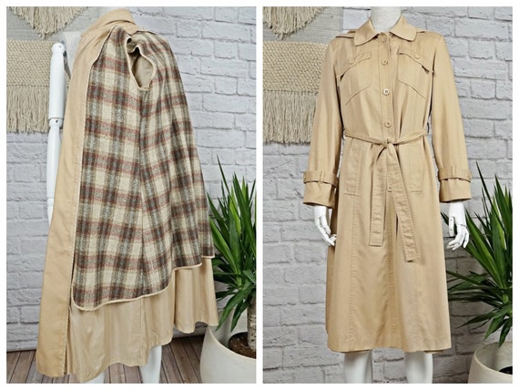 Vintage 1970s Classic + Hooded Trench Coat