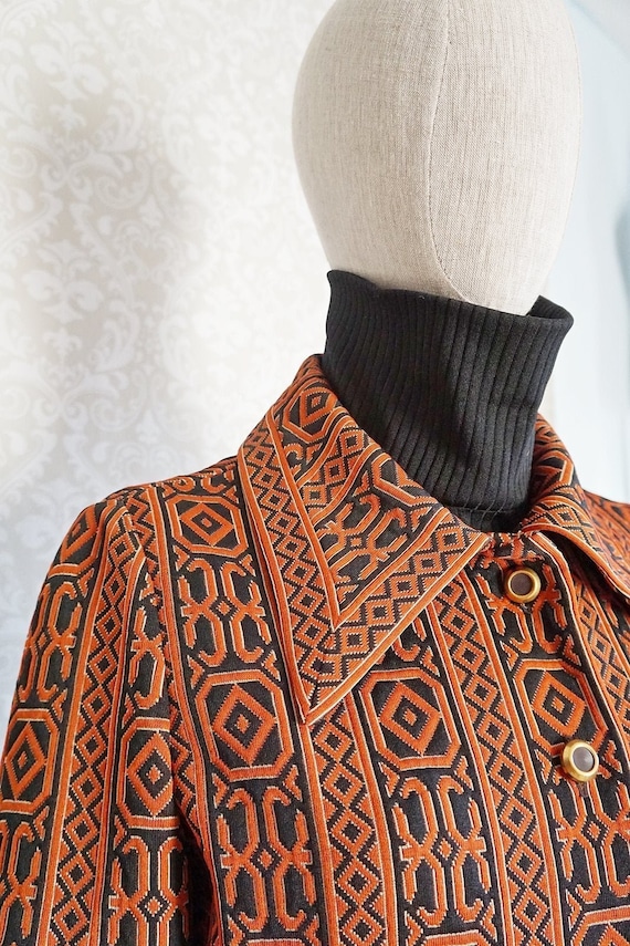 Vintage 60's Mod Red Tapestry Sleeveless Pattern B