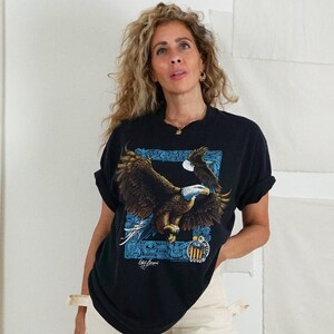 Vintage T-shirt met adelaar uit de jaren 90, Bliff Bonamie Canada Art afbeelding 2