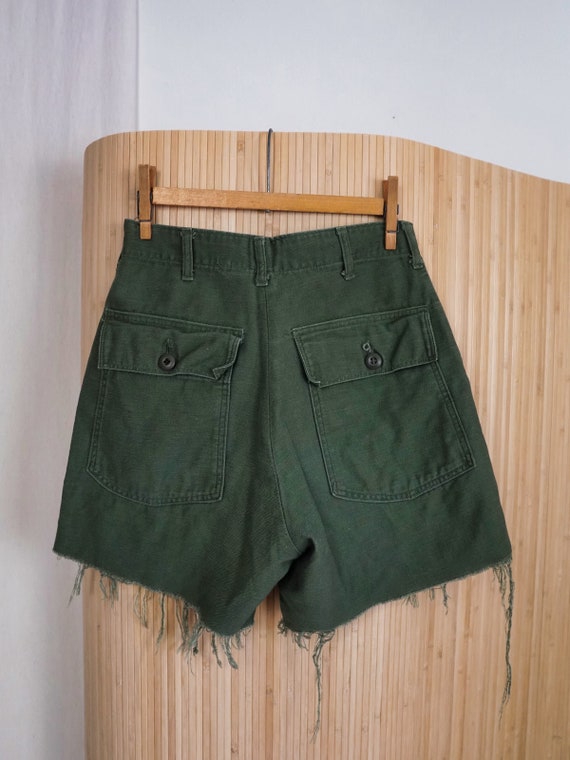 Vintage 60's Military Cut Off Army Green 1969 Uti… - image 6